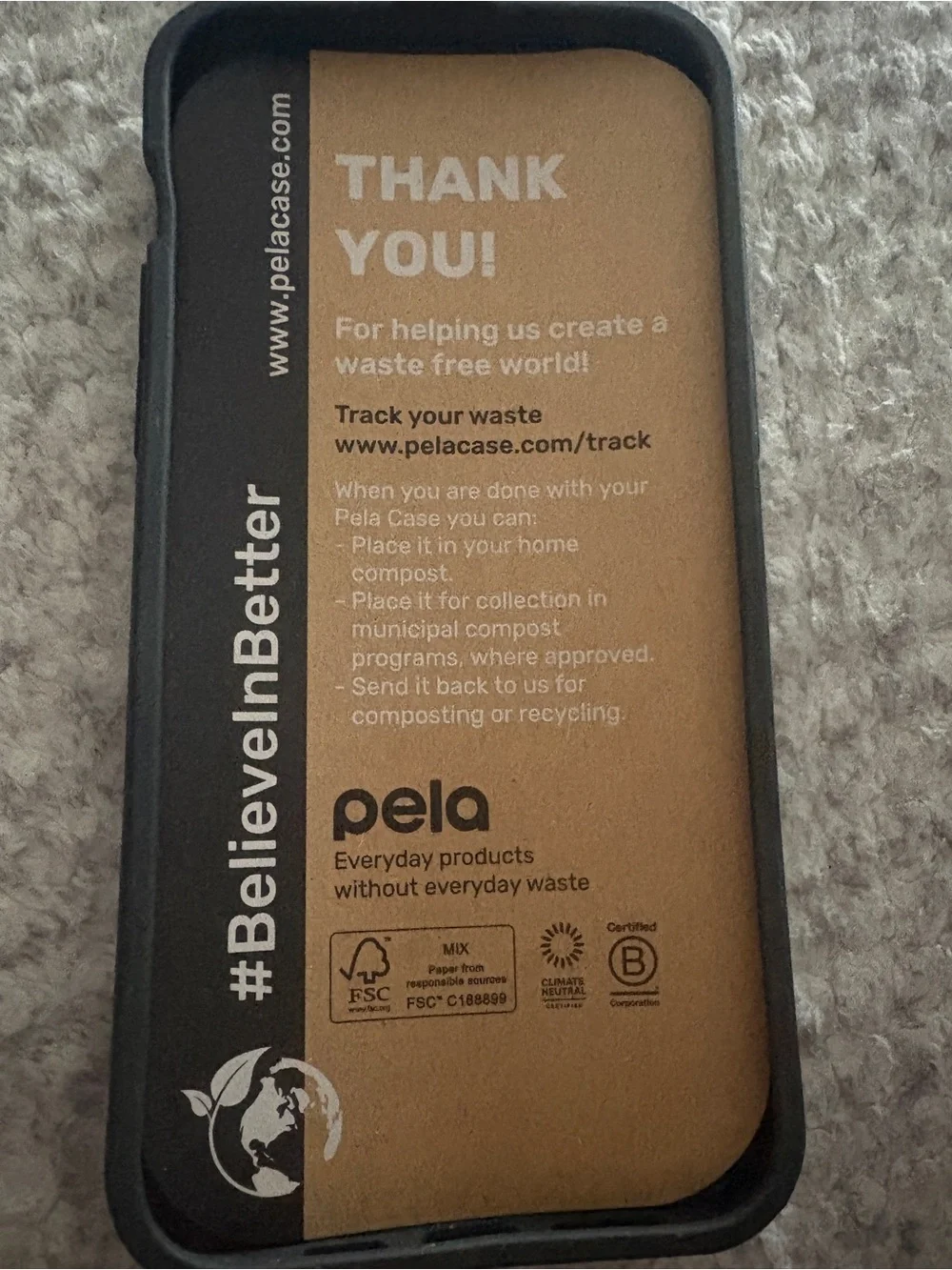 Pela Black Vinyl Vibes 70s Rock Record Compostible Case for iPhone 14 ProMax NWT